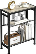Narrow Side Table, 3-Tier End Table, Small Nightstand