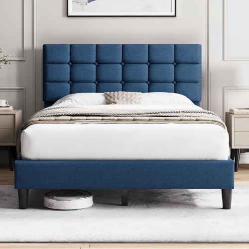 Yaheetech Full Size Upholstered Tufted Bed Frame with Headboard