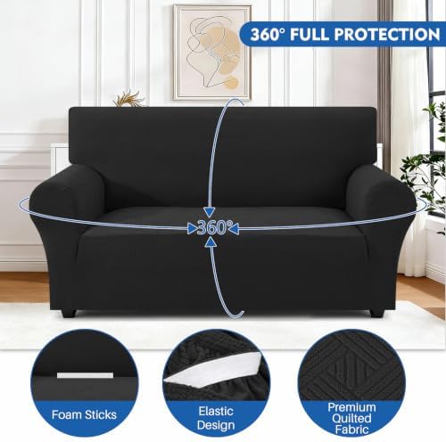 XINEAGE XL Sofa Slipcover Pet Friendly, Stretch Couch Cover,Black