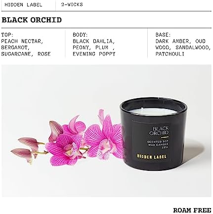 Hidden Label Black Orchid Scented Candle, 8.3 oz