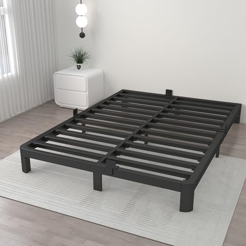 ITIMIDI 6 Inch King Platform Bed, Heavy Duty Steel, No Box Spring, Black