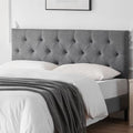 Linen Headboard King Size, Adjustable Height Headboard 37-51 in, Light Gray