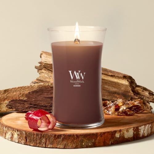 WoodWick Redwood Scented Candle, Crackling Wick, 21.5oz