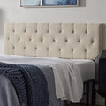 LUCID Mid-Rise Upholstered Headboard, Tufted, Pearl, Twin/Twin XL Size