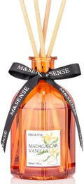 M&SENSE Reed Diffuser, Madagascar Vanilla, 7.7 oz Natural Essential Oil