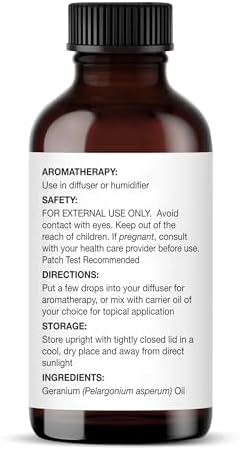 Majestic Pure Essential Oil with Glass Dropper - 100% Pure and Natural - Essential Oils for Diffuser, Aromatherapy, Soap and Candle Making, Geranium Essential Oil, Geranium Oil, 1 Fl Oz (Pack of 2)