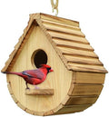 Bird House for Outside,Wood Birdhouses Outdoor, Wooden Bird House Bluebird Finch Cardinals Hanging Birdhouse for Garden Viewing