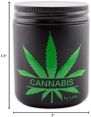 Lulu Candles Cannabis Scented Soy Jar Candle, 8 Oz. Mason Jar