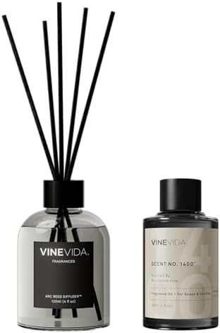 VINEVIDA Reed Diffuser Birchwood & Pine | Diffuser Reed for Home & Bathroom | Long-Lasting Scent Sticks Set | Oil Stick Diffuser | Bathroom Scent