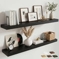 48 Inch Floating Shelves for Wall, 8"D Wood Storage Shelves, Black Finish