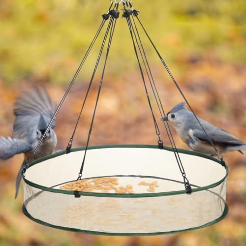 FoldTier 1 Piece Bird Seed Catcher Tray Hanging Round Mesh,24 Inch