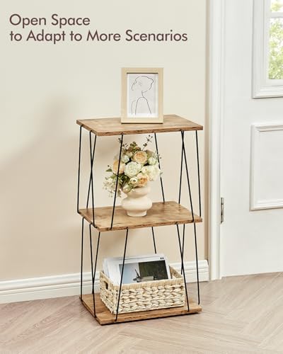 KJGKK Tall Side Table, Small End Table, 29 inch High Entryway Table, Bedside Table for Living Room, Bedroom and Office, Greige & Black