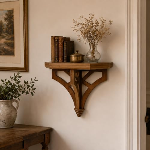 Wall Mounted Decorative Shelf, Vintage Farmhouse Floating Shelf-Burnt Color