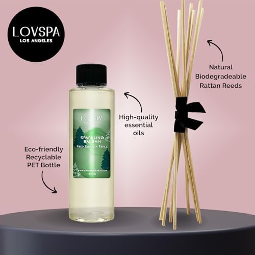 Sparkling Balsam Pine Diffuser Oil - Holiday Essential Oils for Diffuser Refill & Air Freshener Room Spray - Long-Lasting & Natural Home Fragrance, Scented Oil for Diffusers, USA Made, 4oz