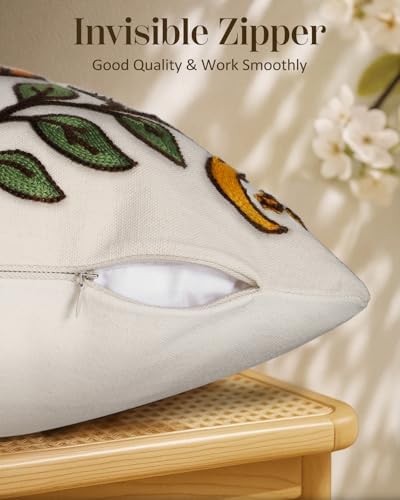 Embroidered Lumbar Pillow Cover 20x12 Inch, Sunflower Moon