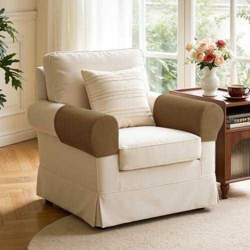 SUBRTEX Stretch Couch Arm Covers Set of 2, Non-Slip Sofa Armrest Slipcovers