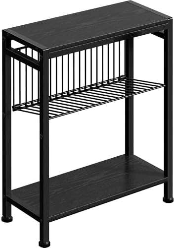 Narrow Side Table, 3-Tier End Table, Small Nightstand