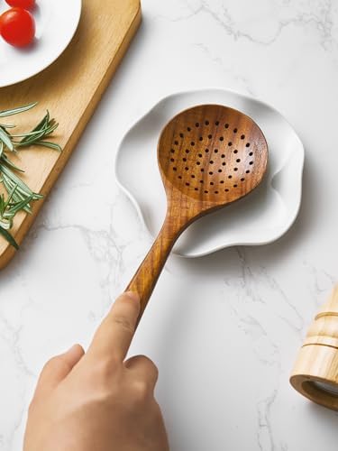 ABRUTY Spoon Rest for Stove Top, Ceramic Spoon Holder for Counter, Modern Farmhouse Decor Accessories for Spatula, Spoons or Tongs