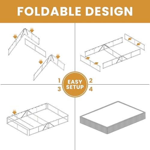 MAF 5 Inch Twin XL Box Spring and Cover Set Low Profile Metal Bed Base