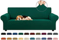 KEKUOU Stretch Couch Covers for Sofa, 3 Cushion Couch Slipcover,Hunter