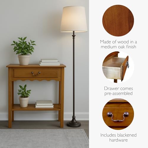 Leick Home Wave Console Table, 28", Medium Oak