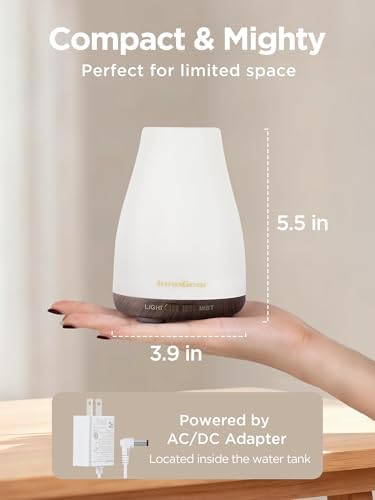 InnoGear Essential Oil Diffuser Ultrasonic Diffusers for Home, Brown Base