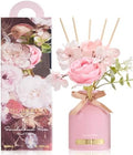 COCORRÍNA Flower Reed Diffuser Set, 6.7oz Sandalwood Rose Scented Oil Diffuser with Sticks, Long Lasting Home Fragrance for Bathroom, Bedroom, Living Room & Shelf Decor