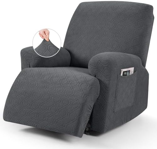 VANSOFY Stretch Recliner Chair Cover, Slipcover, Charcoal Gray, 1 Seater