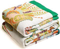 VANJOROY Boho Throw Blanket, 100% Organic Cotton Breathable Skin-Friendly Ultra Soft Bed Quilt Throw - All Season Floral Bird Farmhouse Décor Luxury Blanket for Sofa Couch Chair and Gift. 50" x 60"