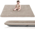 Huloo Sleep Baby Play Mat for Floor,Large 79"×79" Playpen Mat for Toddler,Infant,Kids,1.3" Thick Non-Slip Nursery Rug,Water Repellent Soft Padded Activity Mats for Tummy Time, Crawling,Playroom（Beige）