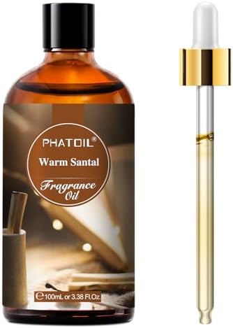 PHATOIL 3.38FL.OZ Warm Santal Fragrance Oils for Aromatherapy, Essential Oils for Diffusers for Home, Perfect for Diffuser, Yoga, Skin Care, DIY Candle and Soap Making - 100ml