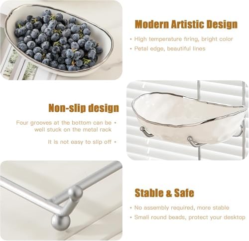 3 Tier Fruit Basket, Ceramic Fruit Bowl for Kitchen Counter 1