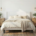 Gizoon Full Bed Frame with Wingback Headboard, Upholstered Platform Bed