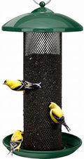 Kingsyard Finch Feeders for Outdoors Hanging, Metal Mesh Tube Bird Feeder for Nyjer/Thistle Seed, 2.5 lbs Large Capacity (Dark Green)