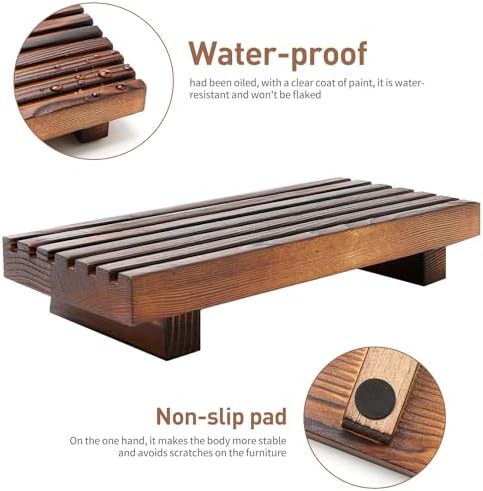 Kitchen Sink Tray for Bathroom Counter Decorative Wooden Riser Soap Holder