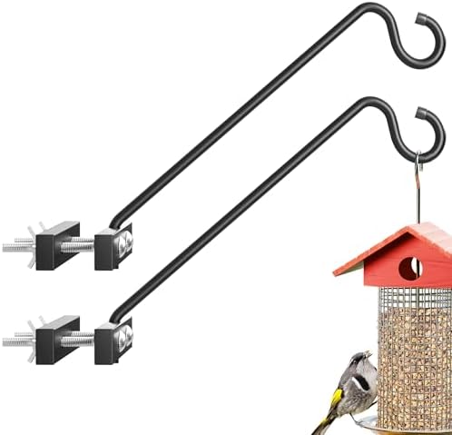 2 Pack 12Inch Deck Hook Deck Bird Feeder Hanger for Railing, 22lbs Capacity