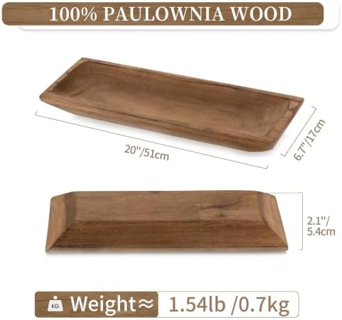 Hanobe Large Wood Decorative Dough Bowl for Coffee Table Decor, 20" Brown