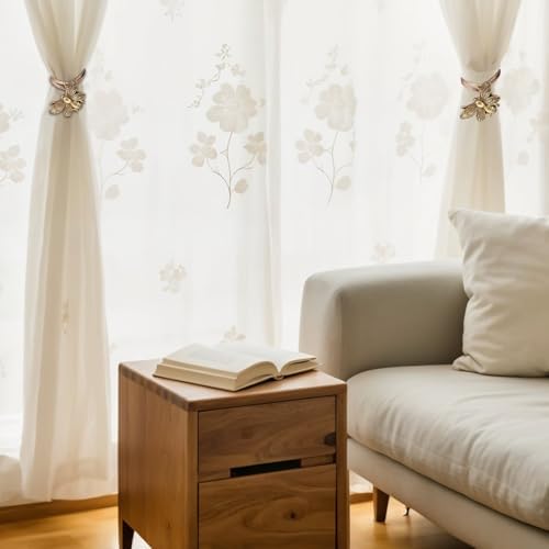 2 Piece Magnetic Curtain Holdbacks Flying Bee Curtain Holder Resin Curtains Tiebacks Vintage Drapes Ties Decorative Retro Tie Back Buckle Accessory for Home Office Kitchen Outdoor Balcony Window Decor