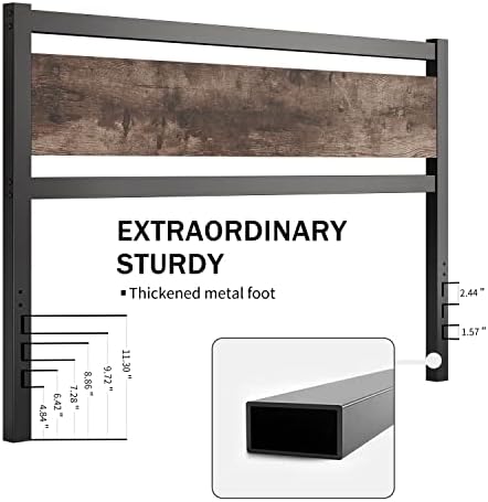 Headboard Only Wooden Headboard with Metal Slats Rustic Headboard, King