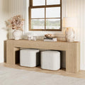 Epecoya 94.5-Inch Entry Way Table for Living Room, Light Oak Brown