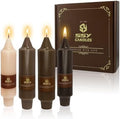 NJAO HOO Brown Short Taper Candle 5 Inch Candlesticks Unscented Dripless Gradient Colored Tapered Candle Set for Home Decor Wedding Party Dinner Candles, 4 Pack