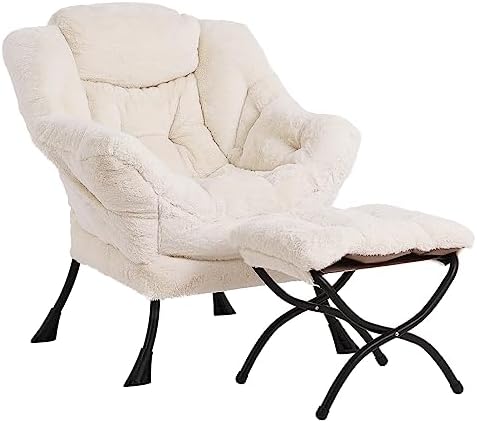 LITA Lazy Chair with Ottoman, Comfy Accent Reading Chair