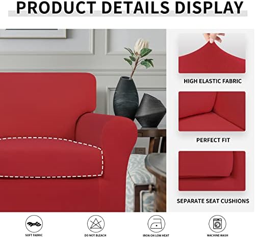 Easy-Going 2 Pieces Stretch Sofa Slipcover for Armchair Washable