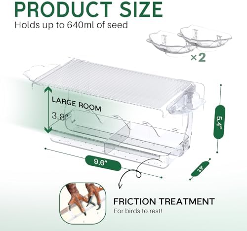SUNALLY Window Bird Feeder Outdoors, Clear Bird Feeders for Bird Watching
