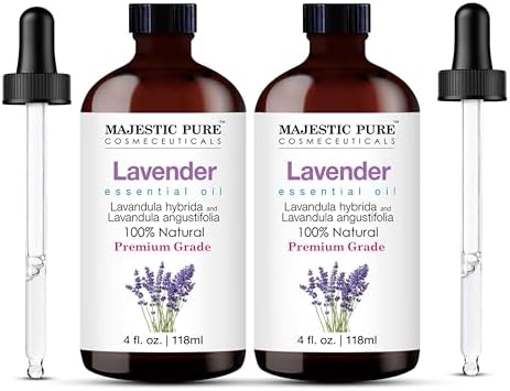 Majestic Pure Lavender Essential Oil for Diffuser - 4 Fl Oz (Pack of 2)