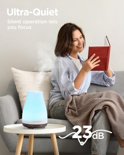 InnoGear Essential Oil Diffuser Ultrasonic Diffusers for Home, Brown Base