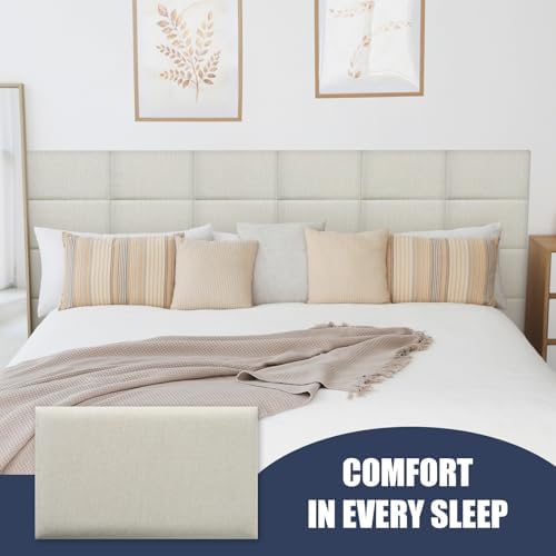 Linen Peel and Stick Headboard, Soundproof Anti-Collision Wall Panel