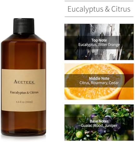Reed Diffuser, 6.8oz Eucalyptus & Citrus Essential Oils Refill