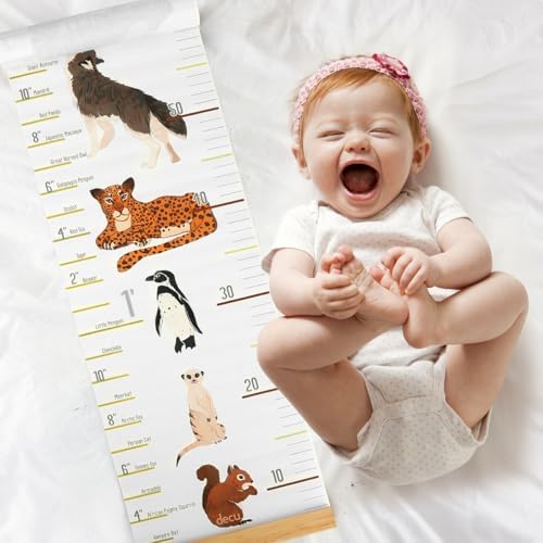 Growth Height Chart for Kids, Removable 79"x7.9" (Animal)
