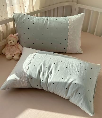 Lace Duvet Cover Set Twin(68"x86"),Black Dots